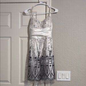Elegant White and Black Mini Dress